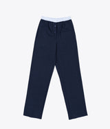 Wool Blend Trousers with Contrast Trim