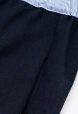 Wool Blend Trousers with Contrast Trim