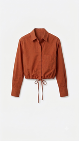 Camicia cropped tela paracadute