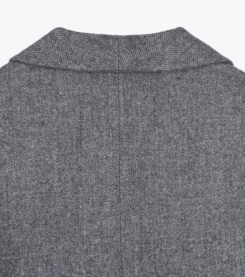 grey herringbone jacket