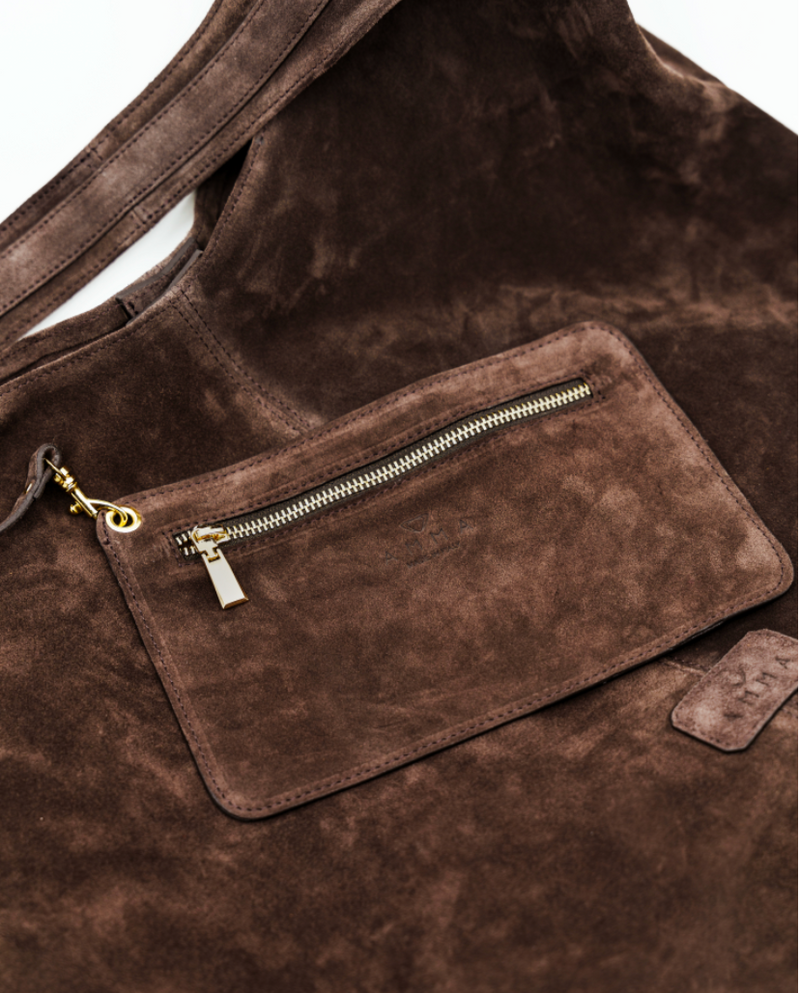 G45 borsa in pelle suede - chocolate