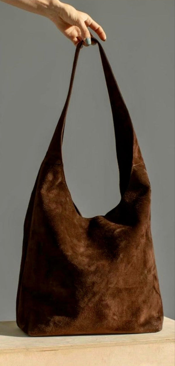 G45 borsa in pelle suede - chocolate