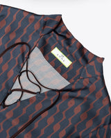 Long dress chocholate & blu