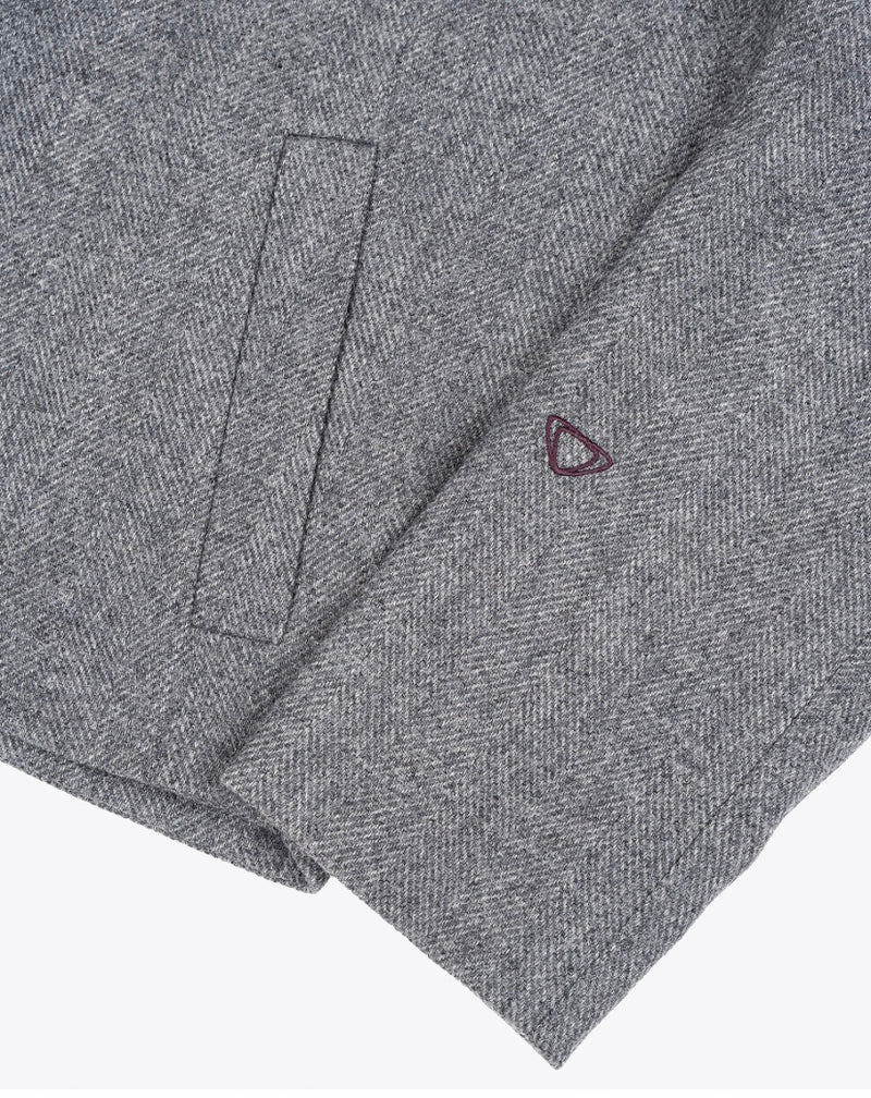 grey herringbone jacket