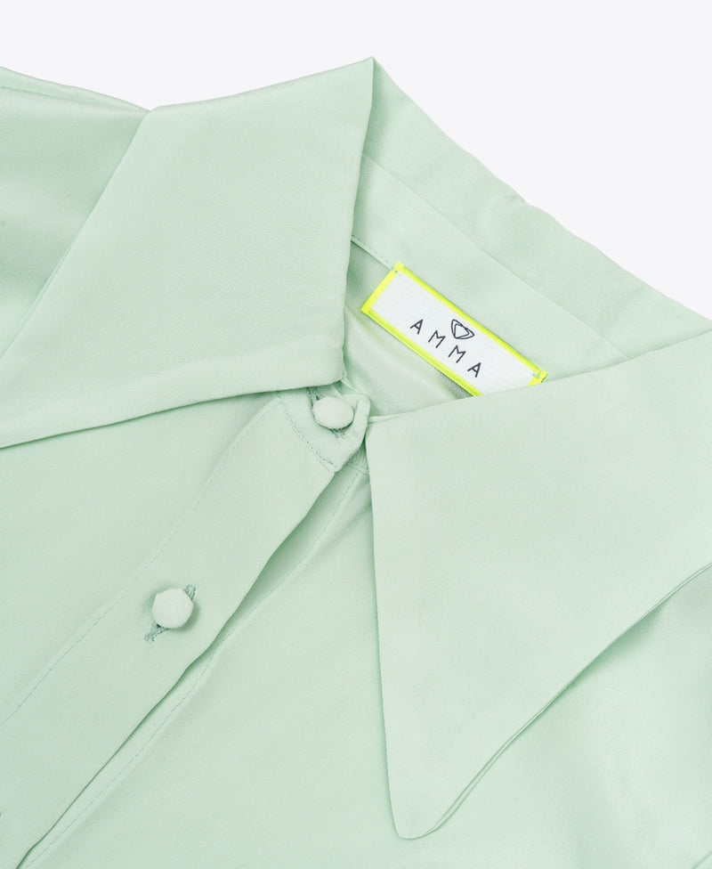 Mint Green Silk Shirt