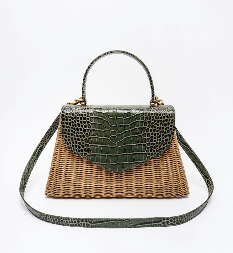 ELLA - color CAKI in pelle stampa cocco