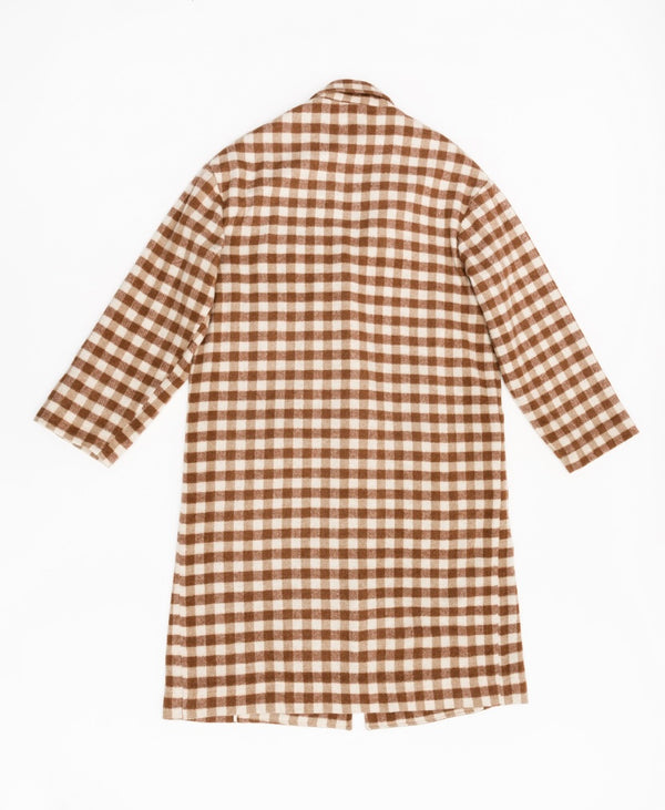 Cappotto sfoderato check panna e cioccolato