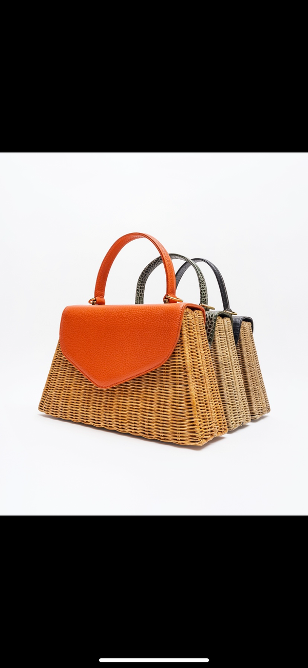 ELLA - color CAKI in pelle stampa cocco