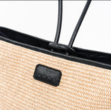 CAYE rattan & pelle nera